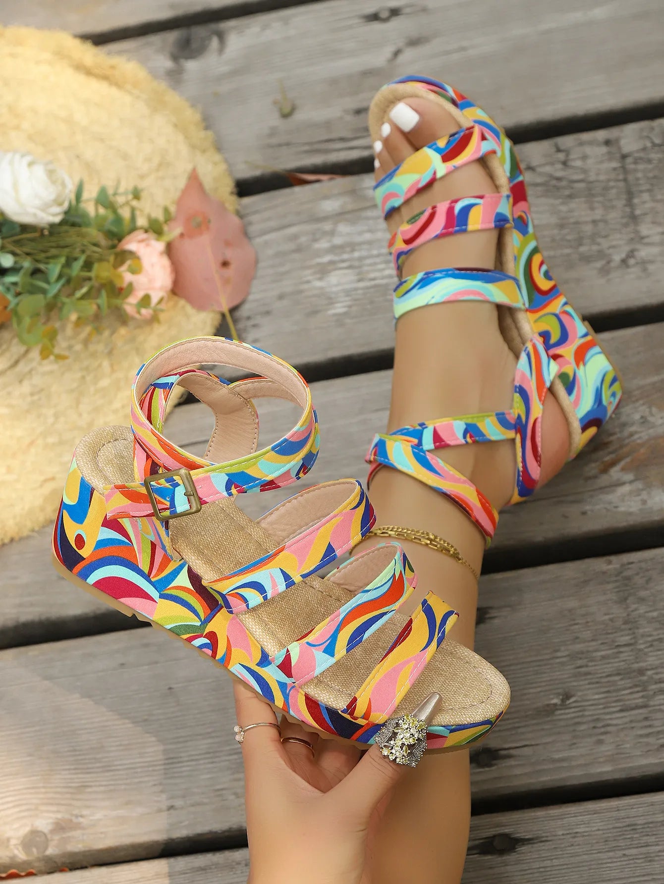 Boho Platform Strap Sandals – Bold & Comfy