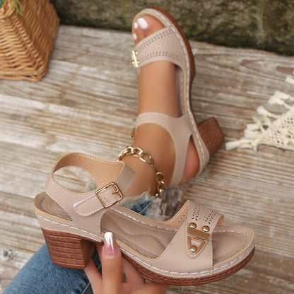 Stylish Block Heel Sandals – Elegant & Comfy Design