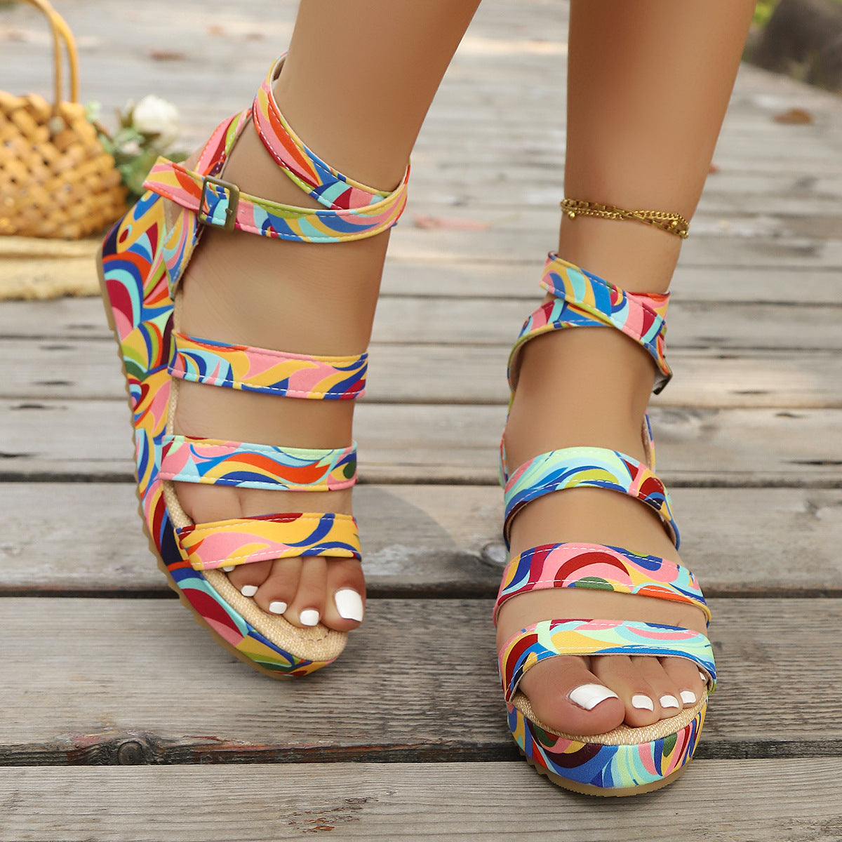 Boho Platform Strap Sandals – Bold & Comfy