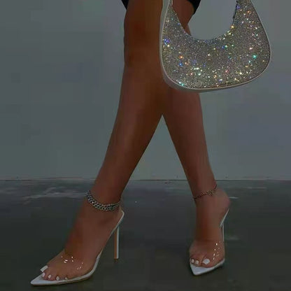 Clear Elegance Stiletto Mules – Transparent Slip-On Heels