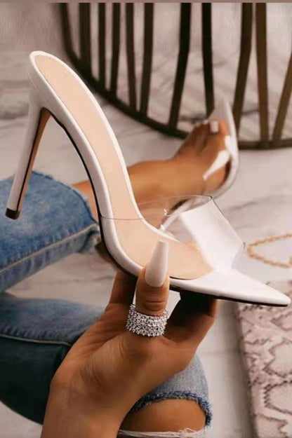 Clear Elegance Stiletto Mules – Transparent Slip-On Heels