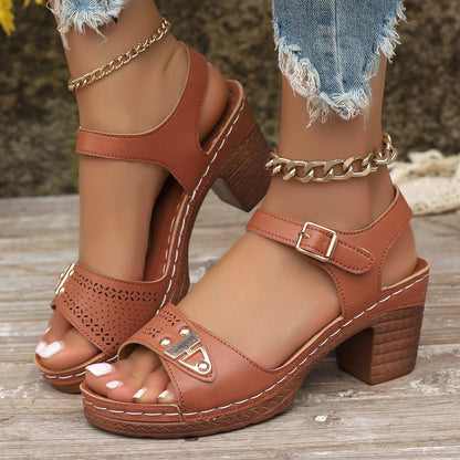 Stylish Block Heel Sandals – Elegant & Comfy Design