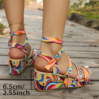 Boho Platform Strap Sandals – Bold & Comfy