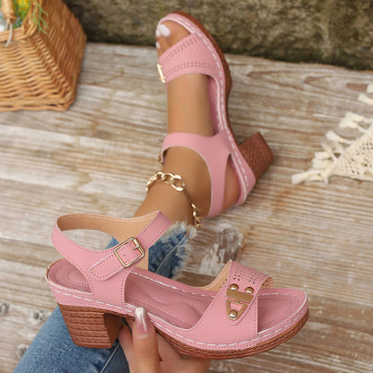 Stylish Block Heel Sandals – Elegant & Comfy Design