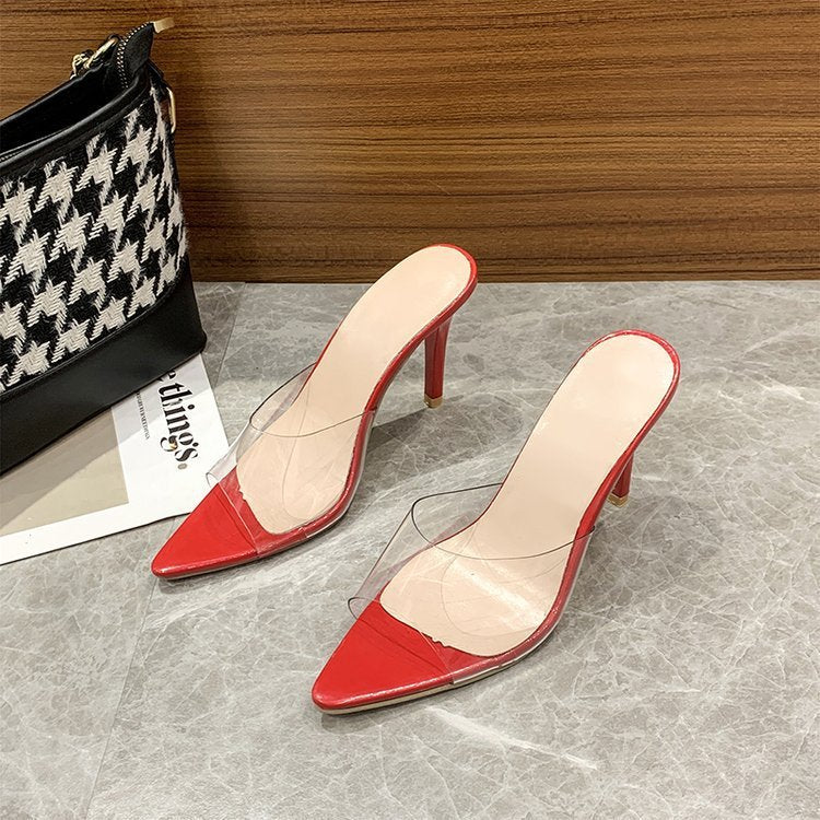 Clear Elegance Stiletto Mules – Transparent Slip-On Heels